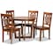 Baxton Studio Salida Modern and Contemporary Transitional Walnut Brown Finished Wood 5-Piece Dining Set 178-11383-10897-Zoro - alternate 1
